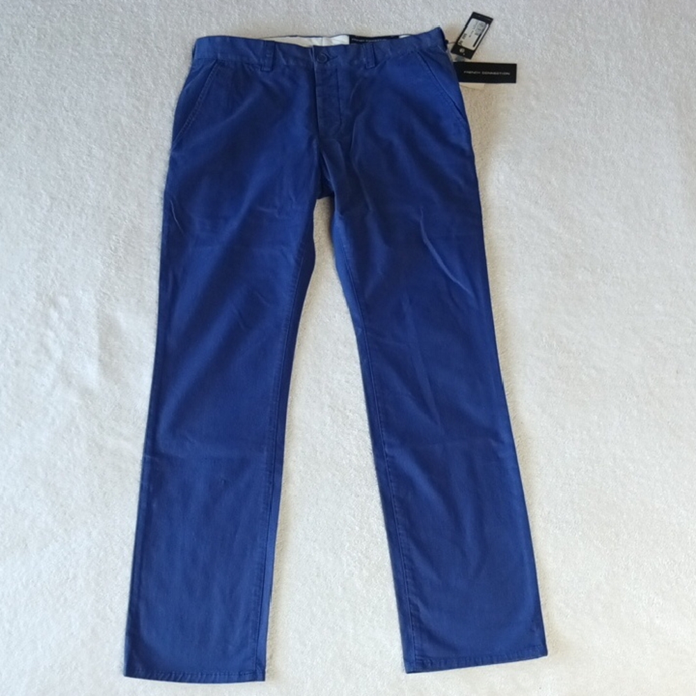 French Connection (FCUK) Men's Chinos Blue Pants. Size 30 Waist. NWT